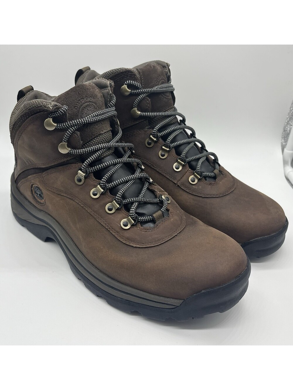 Timberland White Ledge Mid Waterproof Boots Men’s 11 M Brown Leather 12135 VGC